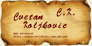 Cvetan Koljković vizit kartica